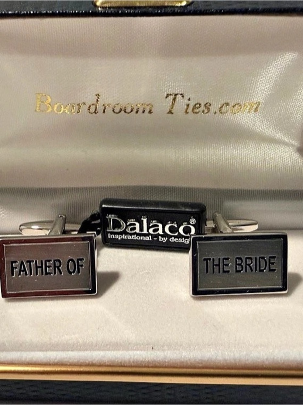 Dalaco Father of the Bride Cufflinks Silver & Black